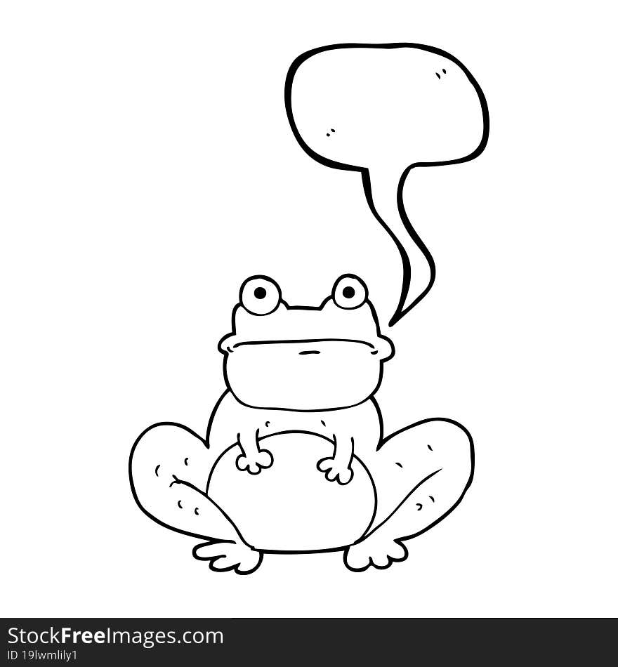 freehand drawn speech bubble cartoon frog