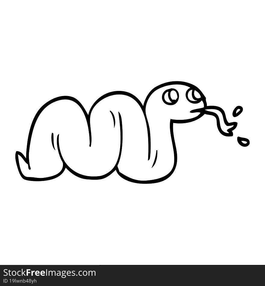 line drawing cartoon snake