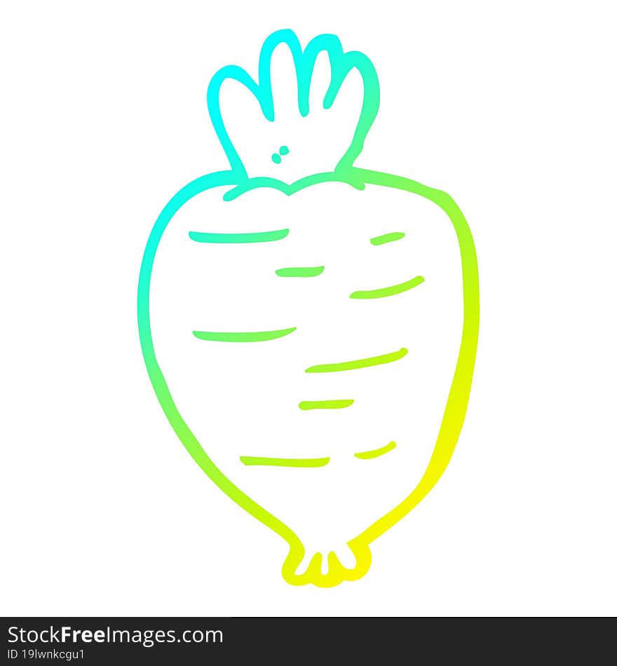 Cold Gradient Line Drawing Cartoon Root Vegetable