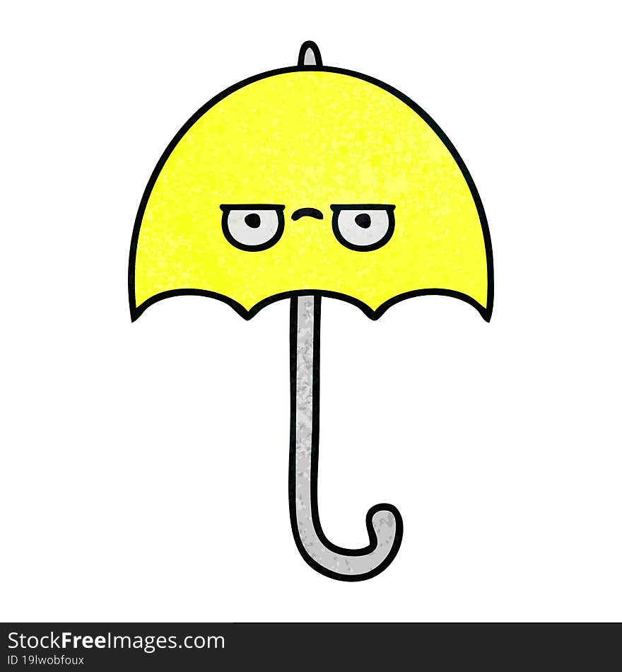 retro grunge texture cartoon umbrella