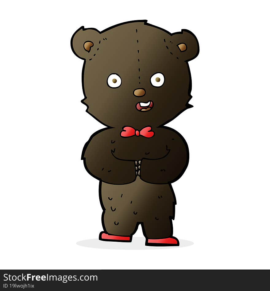 cartoon teddy black bear