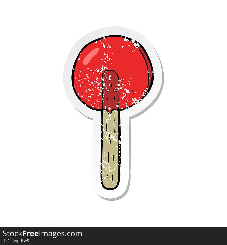 retro distressed sticker of a cartoon lollipop