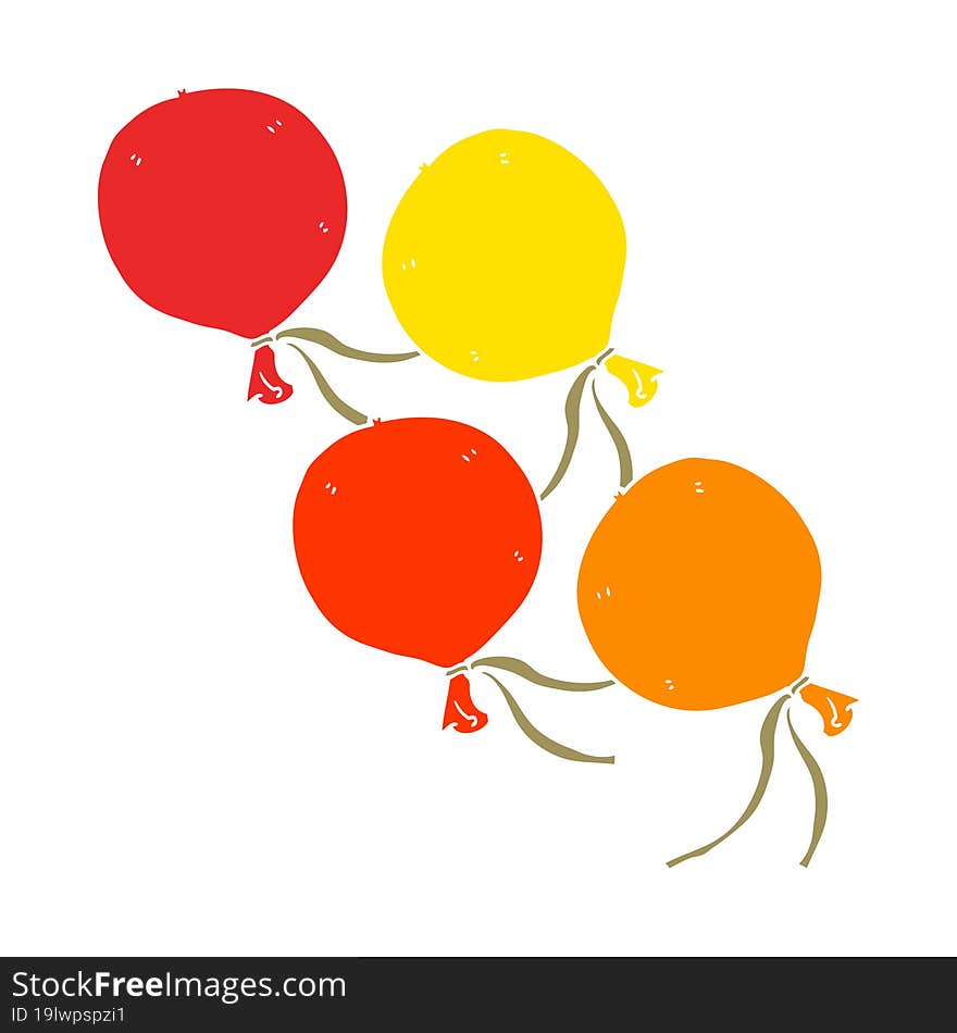 Flat Color Illustration Of A Cartoon Balloons