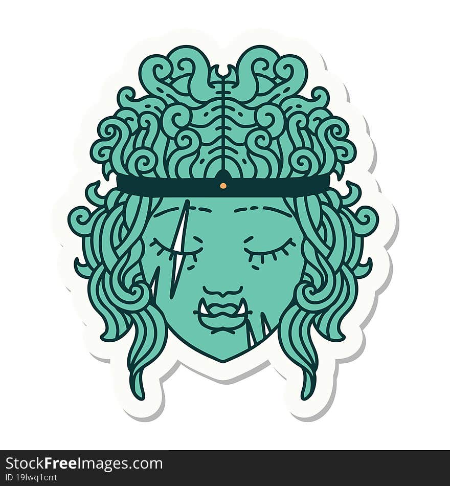 Orc Barbarian Character Face Sticker