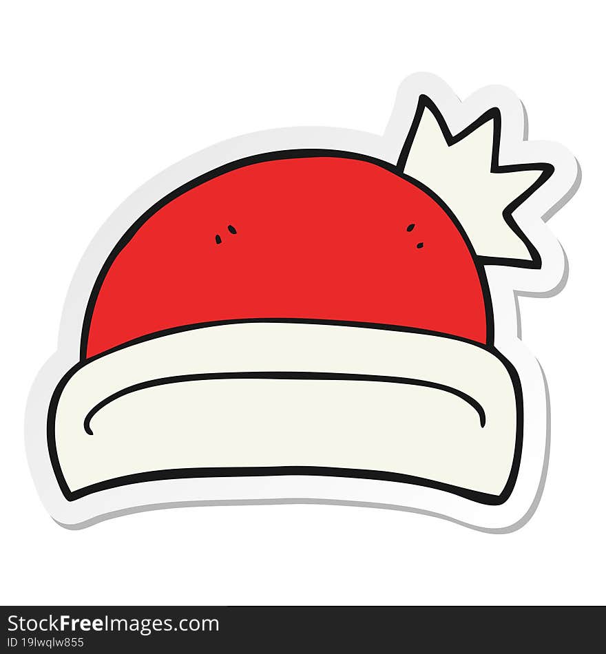 sticker of a cartoon christmas hat