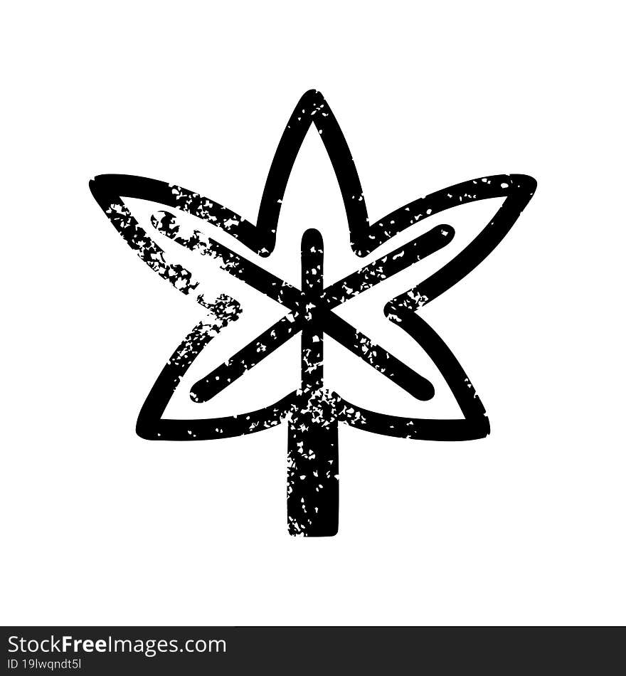 marijuana leaf distressed icon