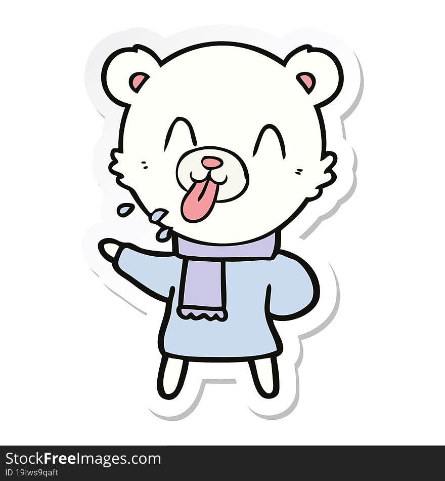 sticker of a rude cartoon bear