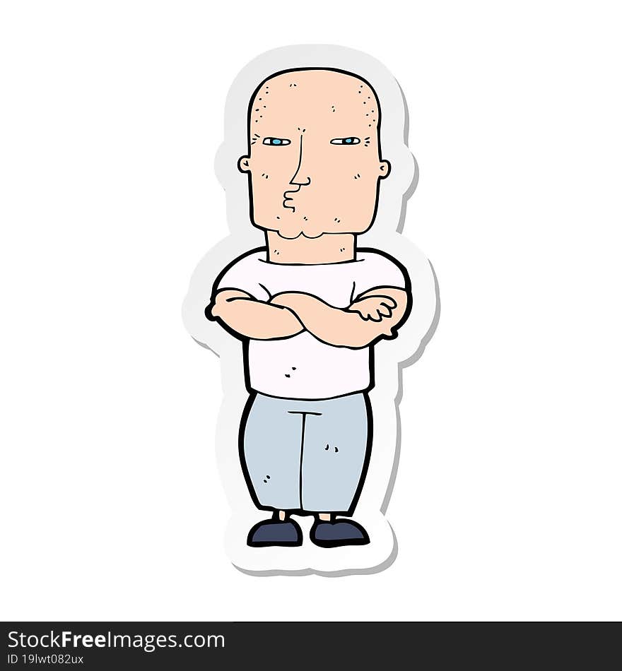 sticker of a cartoon tough guy