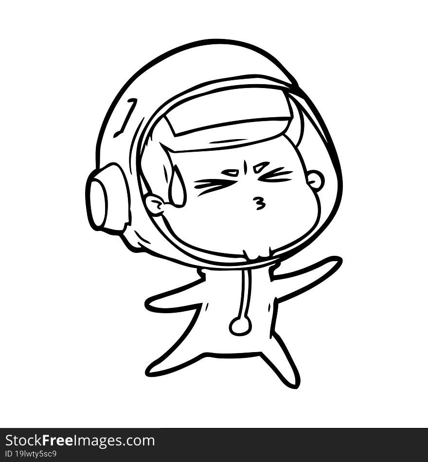 cartoon stressed astronaut. cartoon stressed astronaut