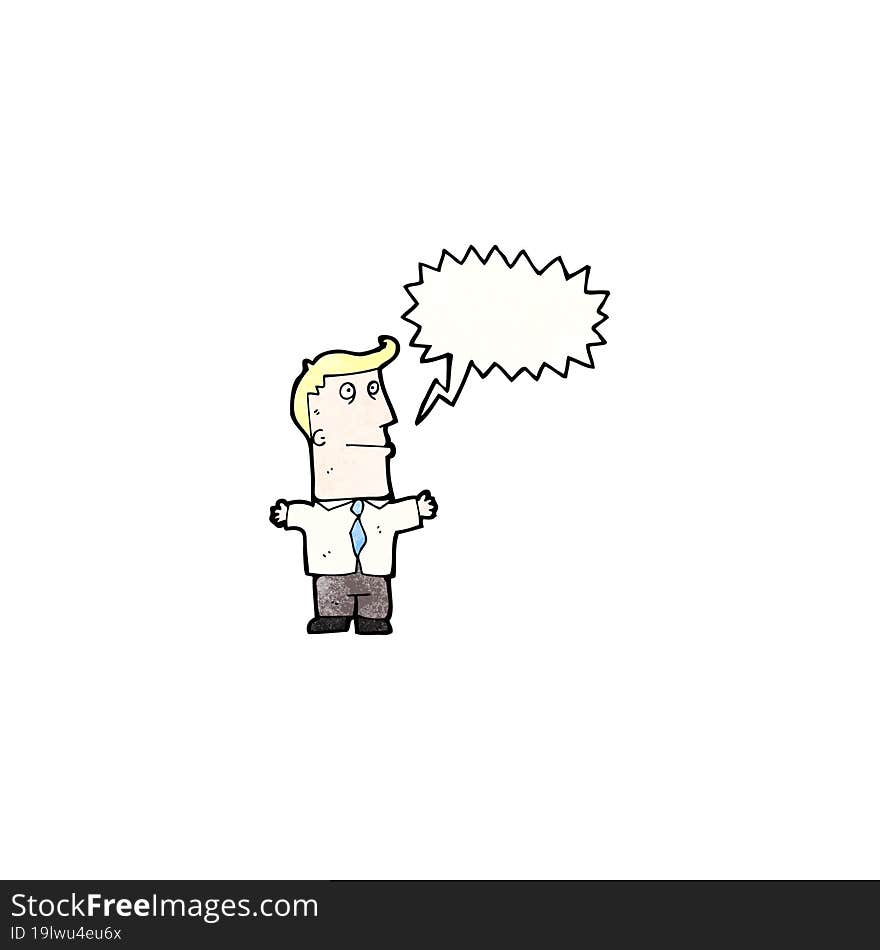 cartoon shouting office man