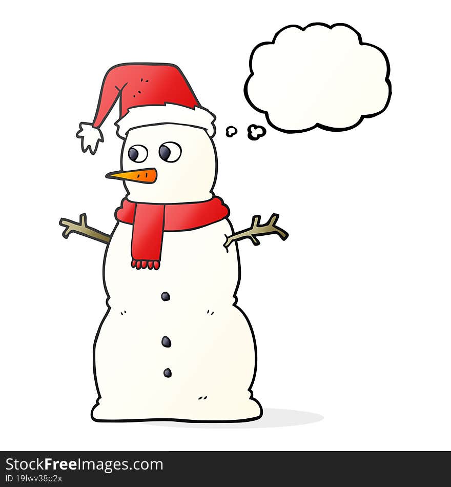 Thought Bubble Cartoon Snowman