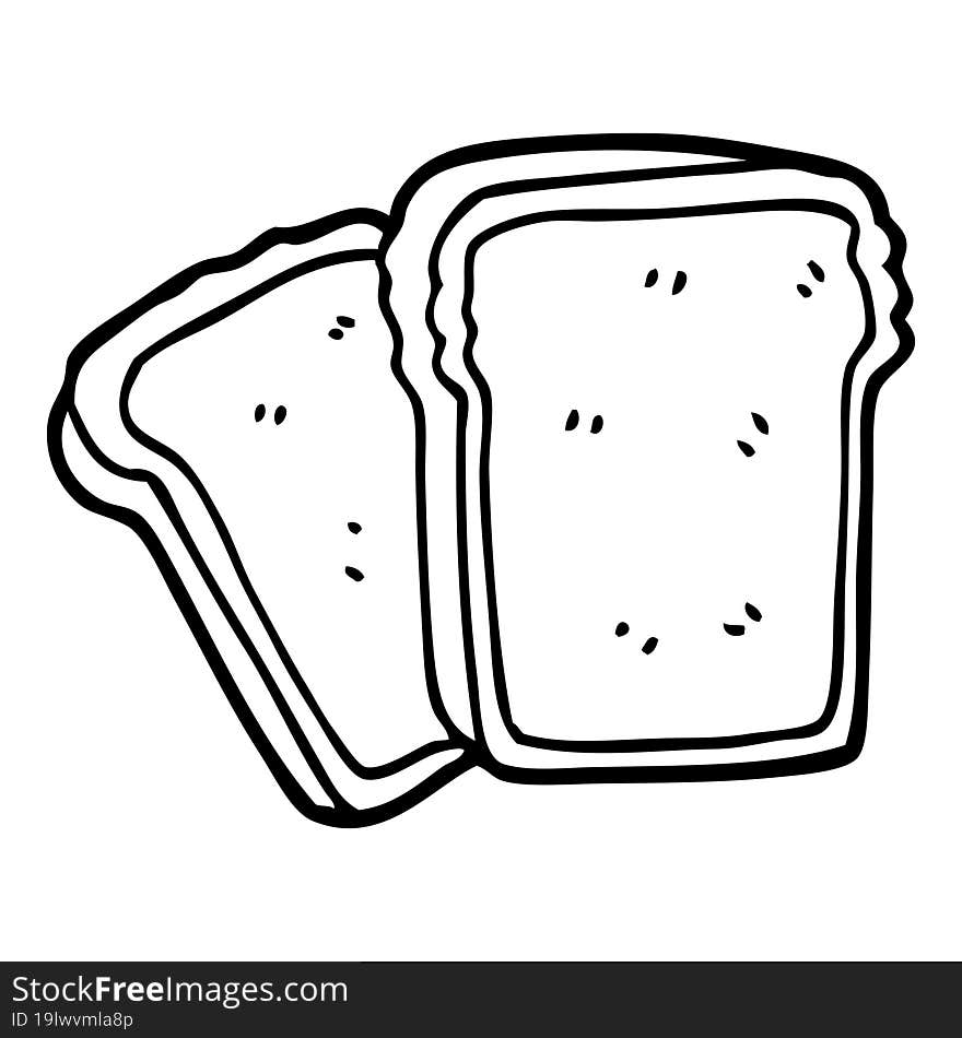 Line Drawing Cartoon Toast