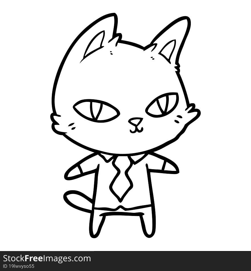 cartoon cat in office clothes. cartoon cat in office clothes