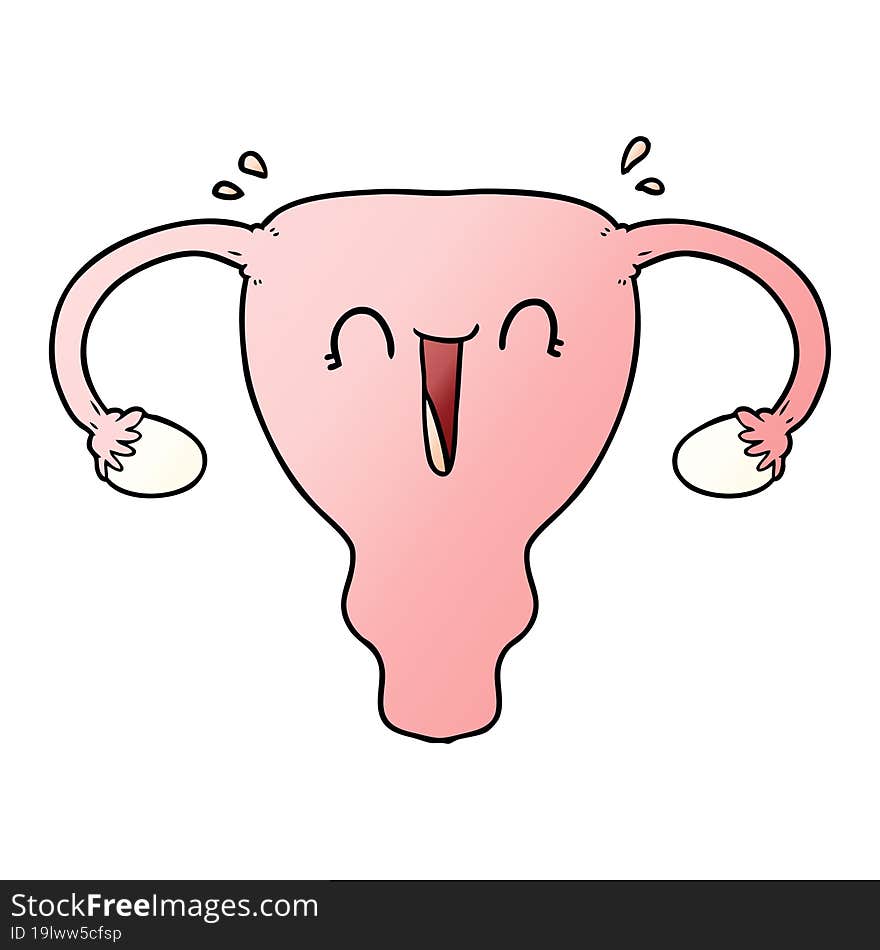 cartoon happy uterus. cartoon happy uterus