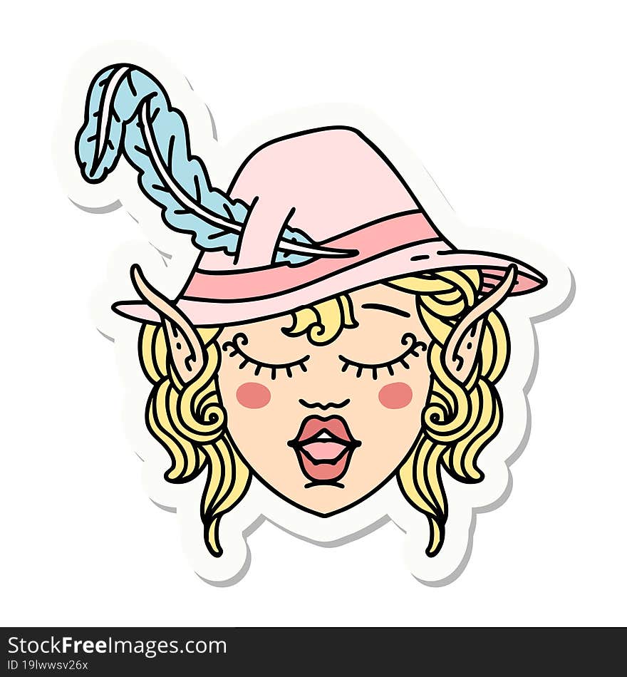 elf bard character face sticker