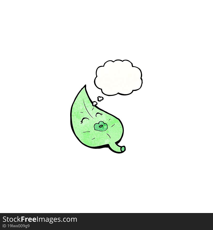 cartoon leaf with face