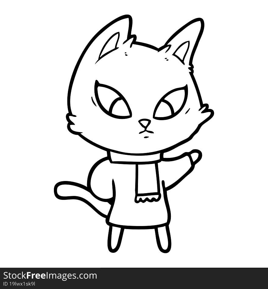 confused cartoon cat. confused cartoon cat