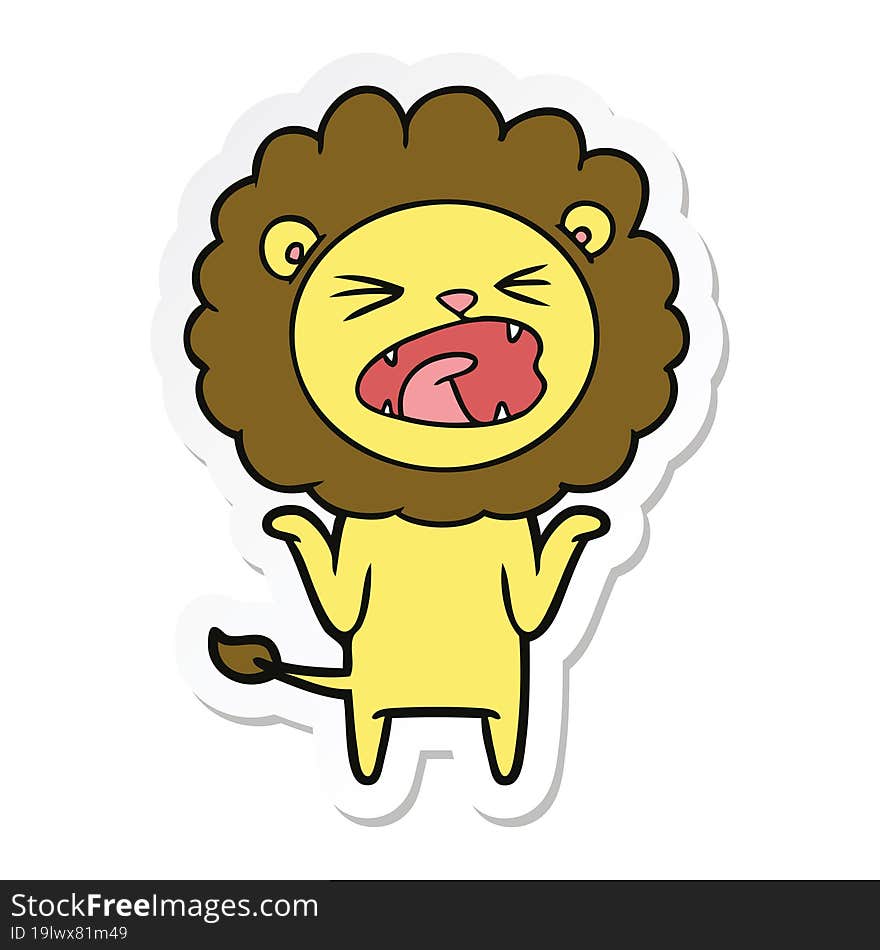 Sticker Of A Cartoon Lion