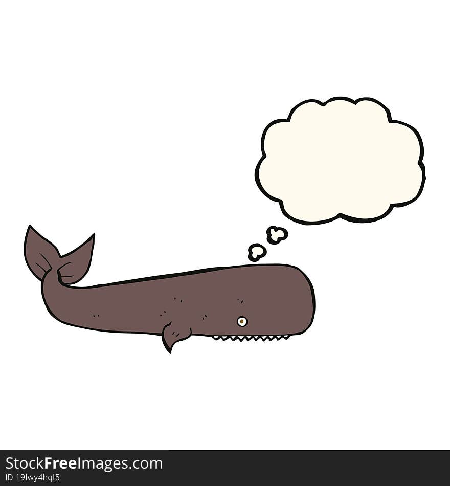 cartoon whale with thought bubble