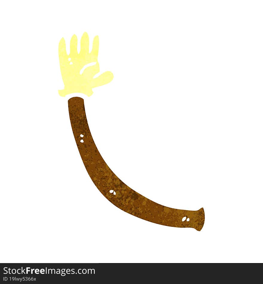 cartoon arm with rubber glove