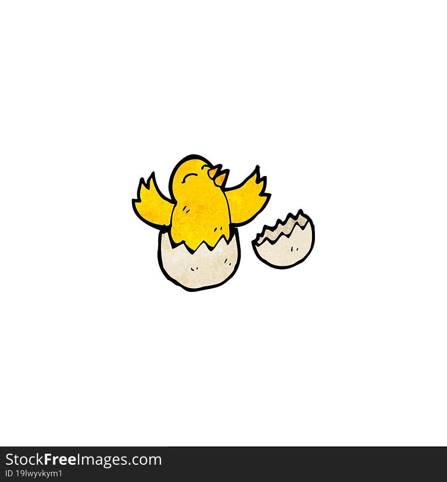 cartoon bird hatching from egg