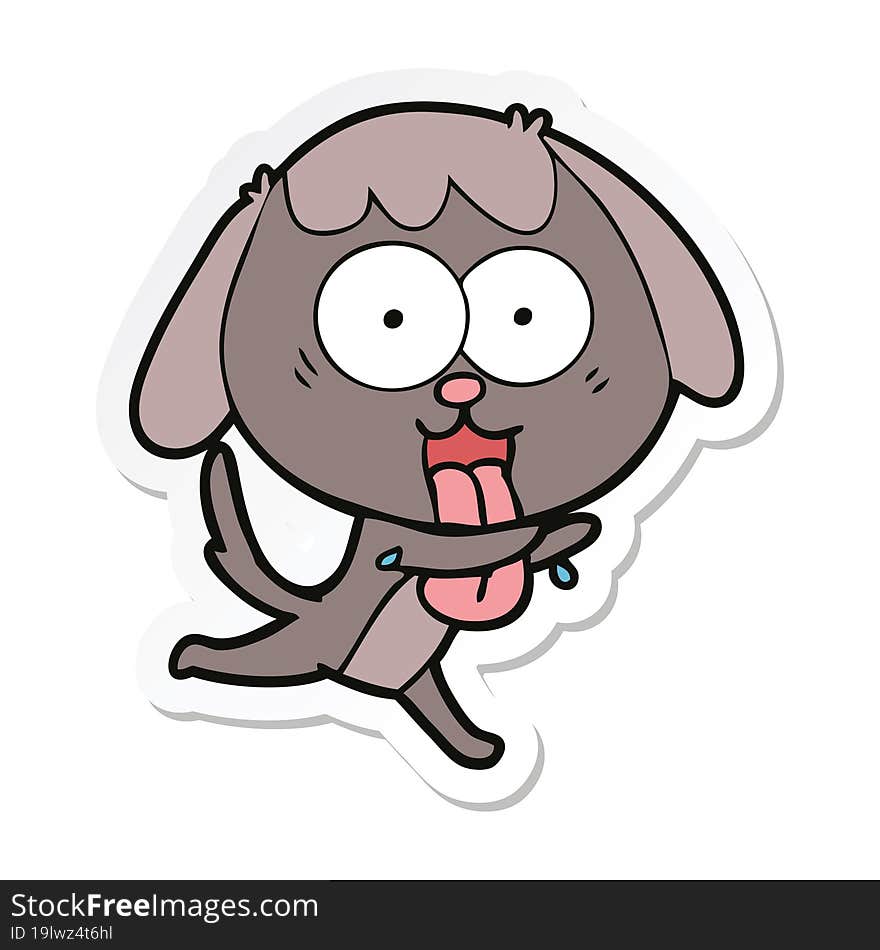 Sticker Of A Cute Cartoon Dog