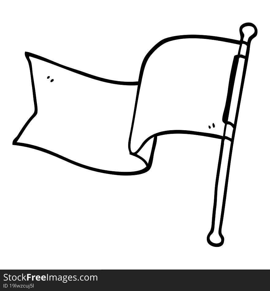 Line Drawing Cartoon Red Flag