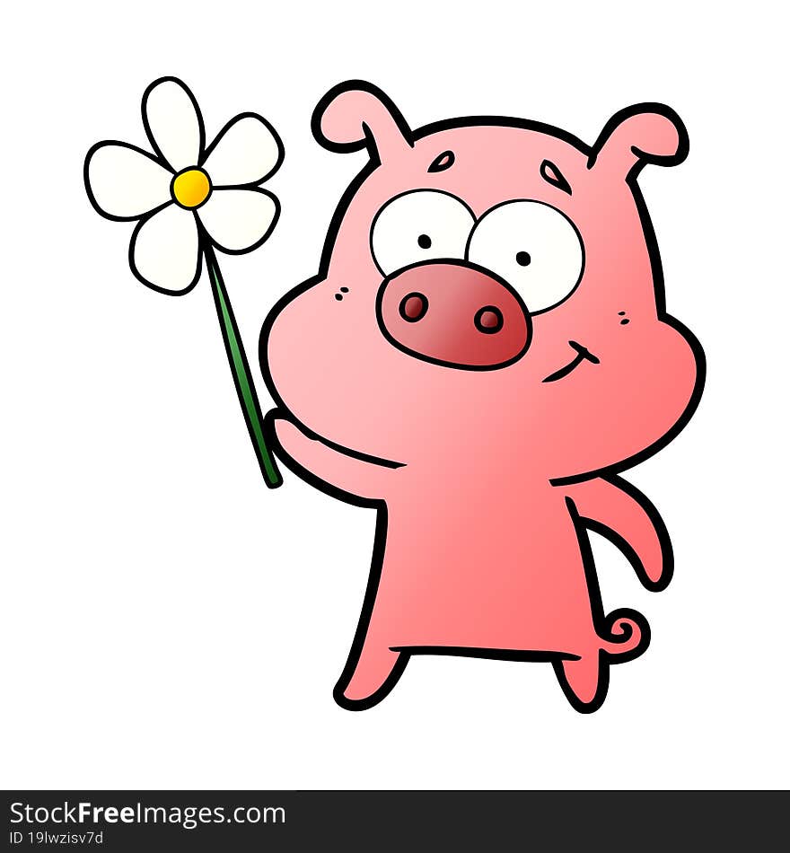 happy cartoon pig. happy cartoon pig