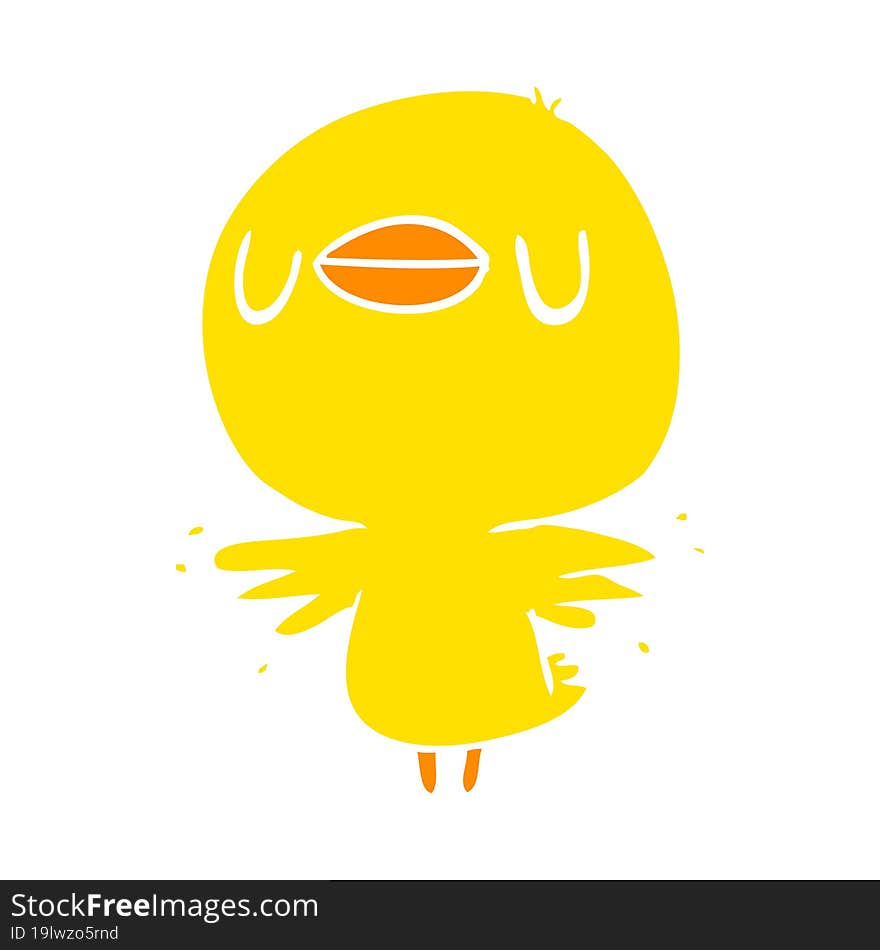 Cute Flat Color Style Cartoon Chick Flapping Wings