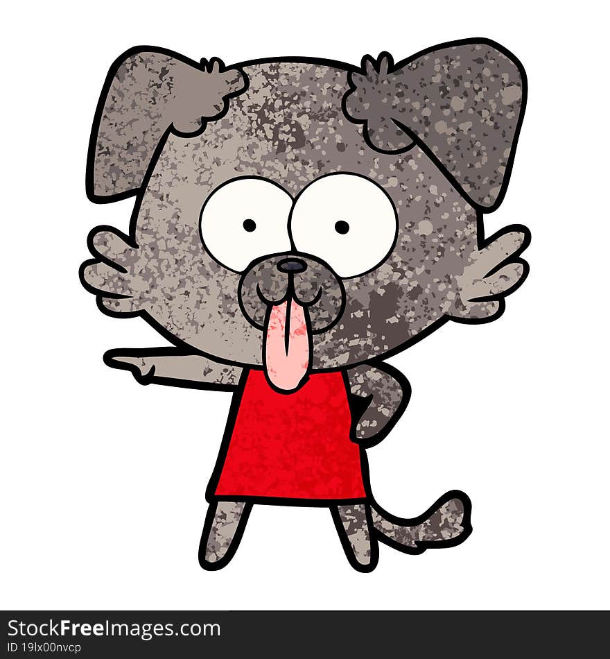 cartoon dog with tongue sticking out. cartoon dog with tongue sticking out