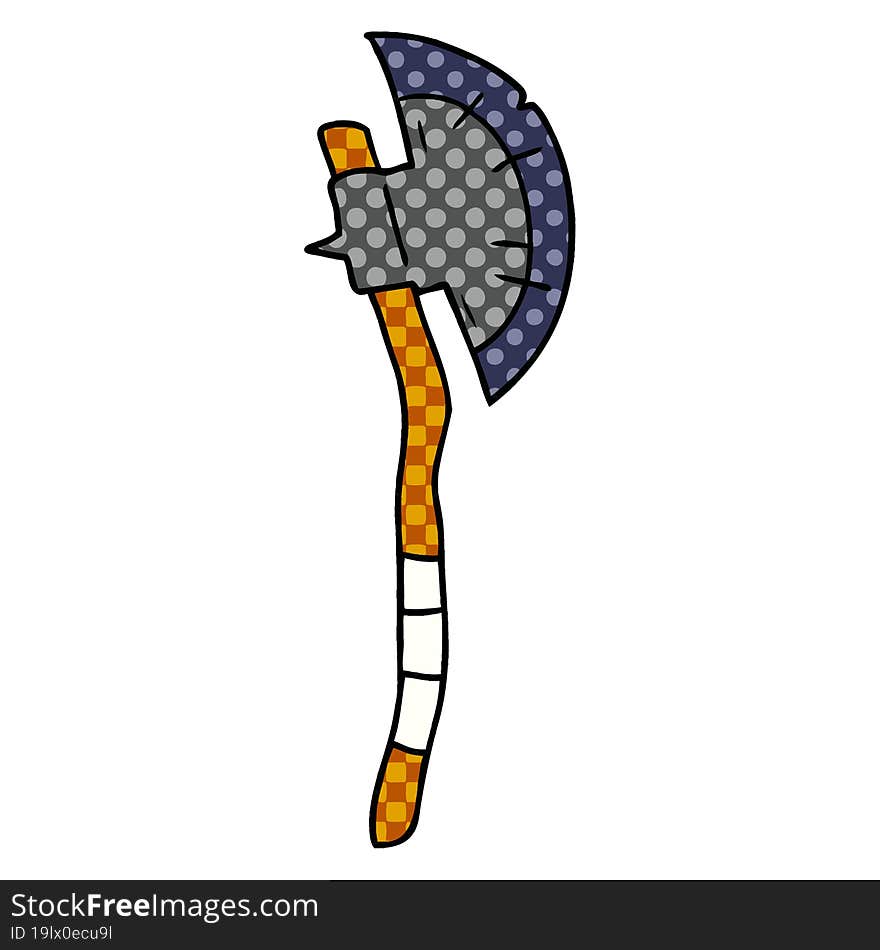 Cartoon Doodle Of A Medieval Axe