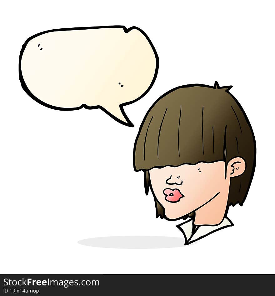 cartoon fashion haircut  with speech bubble