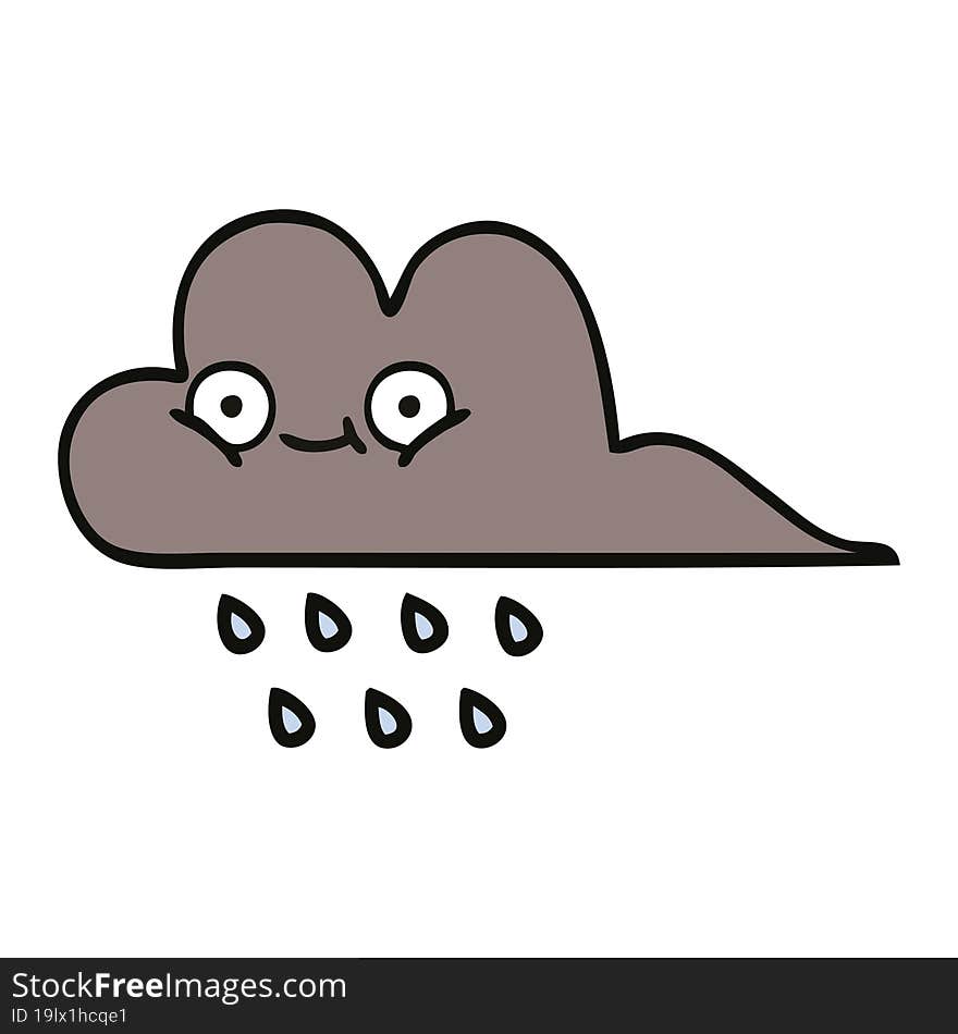 cute cartoon storm rain cloud