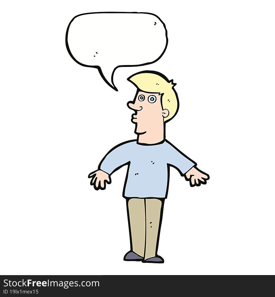 cartoon surprised man with speech bubble