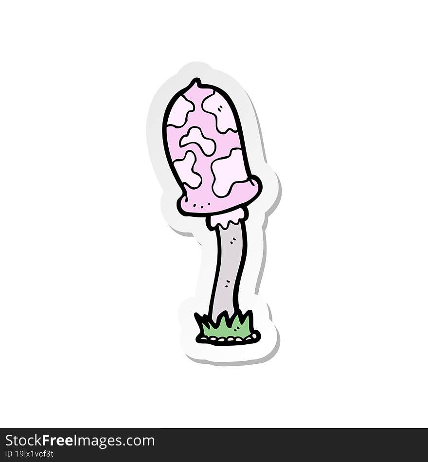 Sticker Of A Cartoon Mushroom