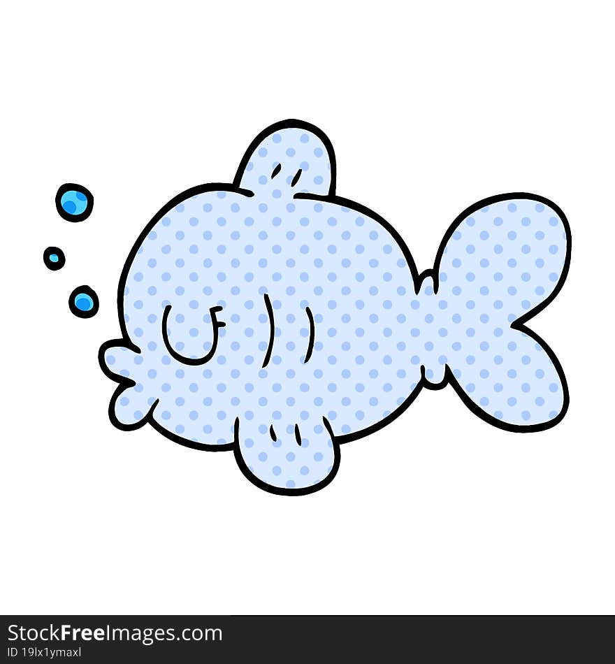 cartoon doodle fish swimming