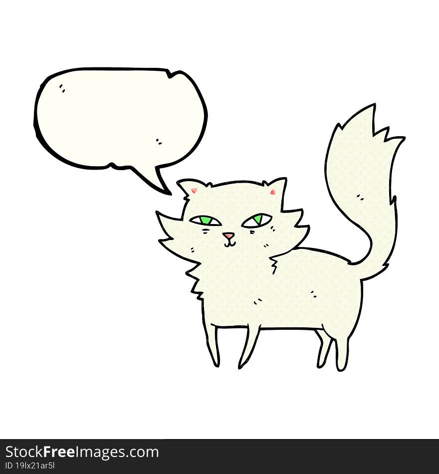 Comic Book Speech Bubble Cartoon Cat