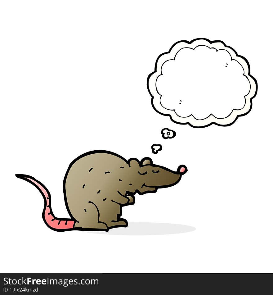 cartoon rat with thought bubble