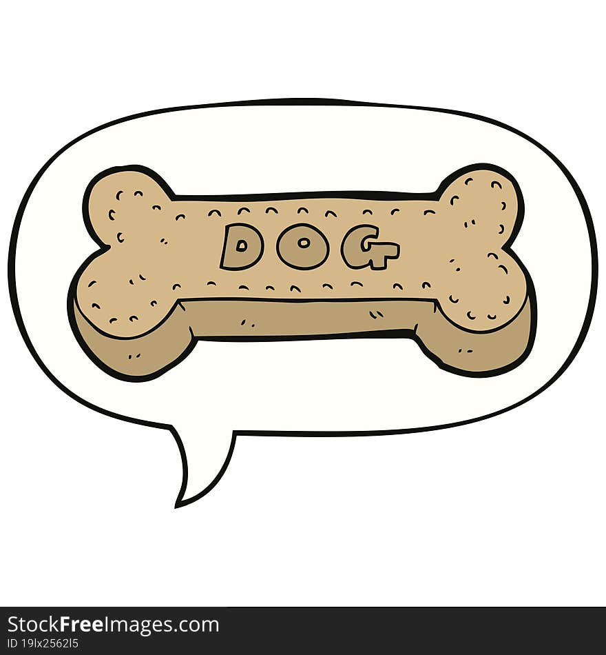 Cartoon Dog Biscuit And Speech Bubble