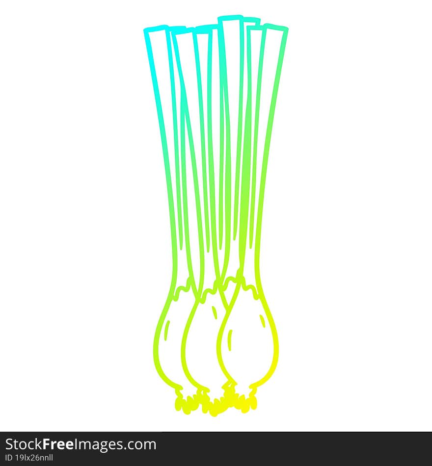 Cold Gradient Line Drawing Cartoon Spring Onions