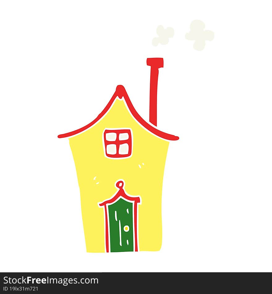 flat color style cartoon house