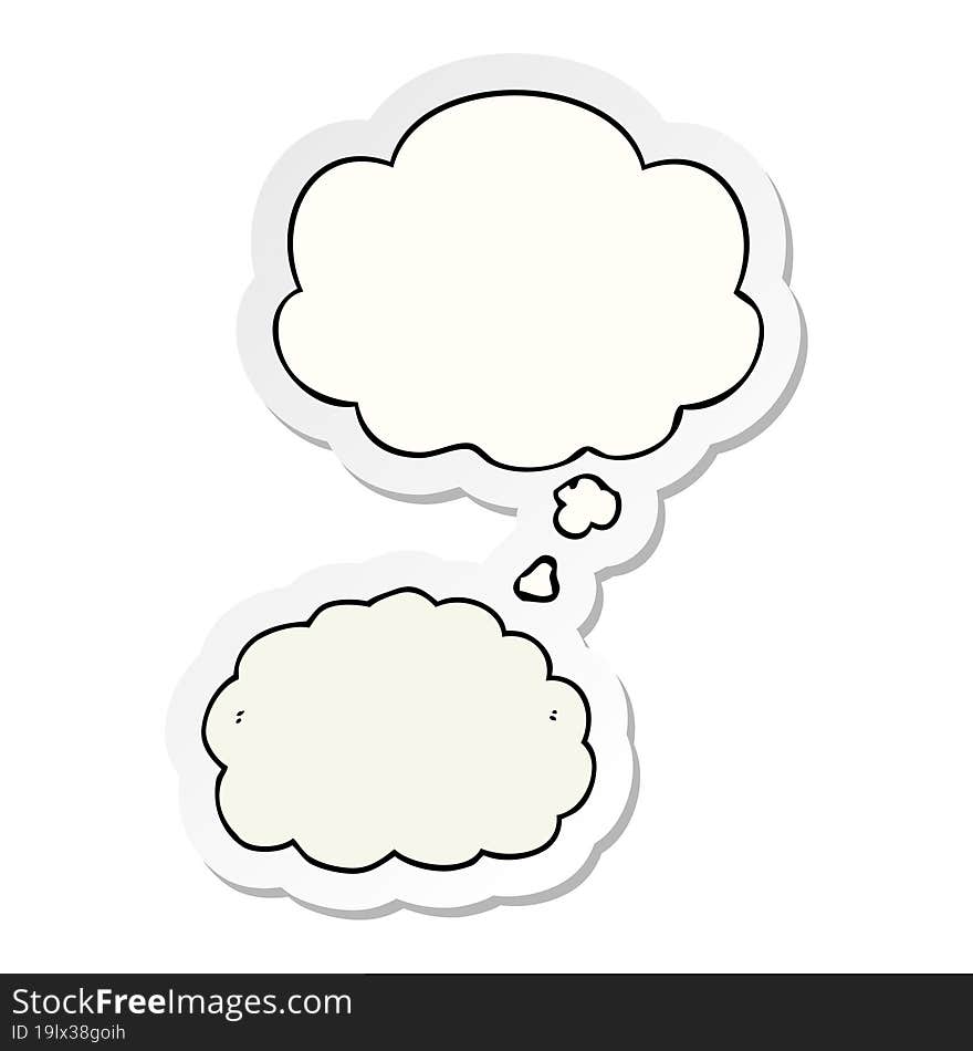 cartoon cloud and thought bubble as a printed sticker