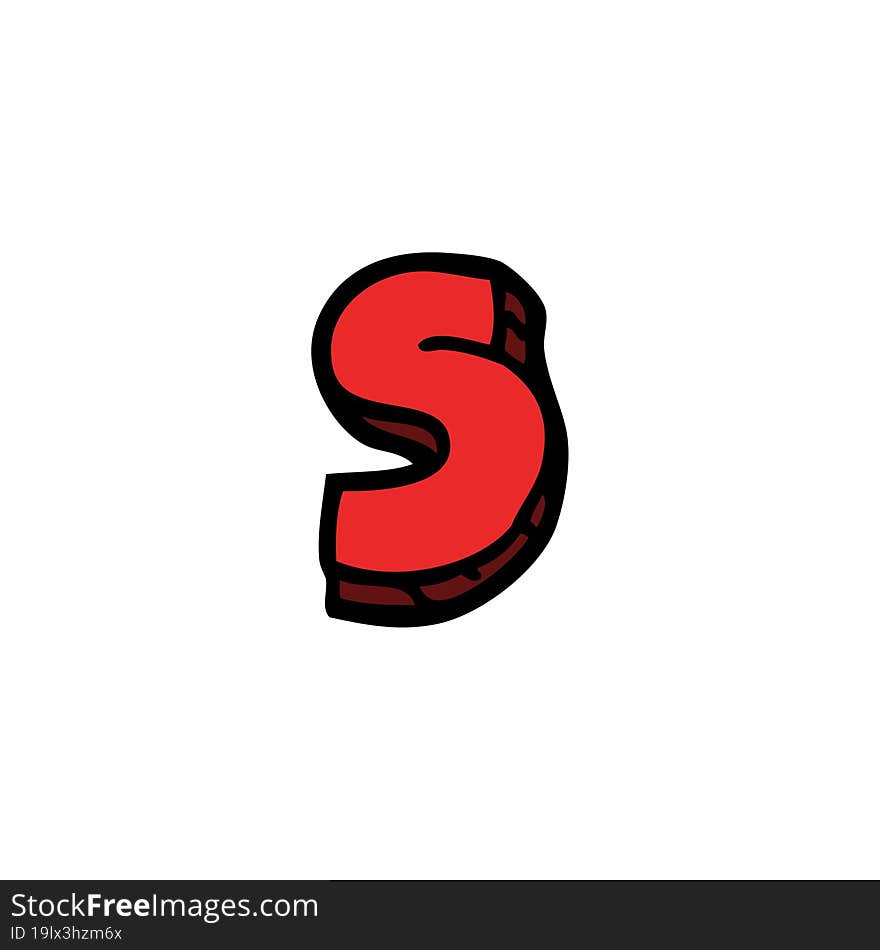 cartoon doodle letter s