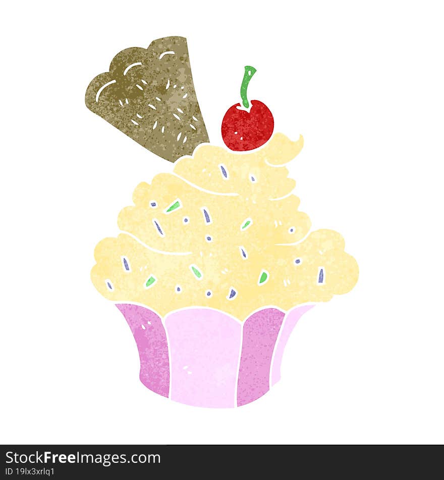 Retro Cartoon Cupcake