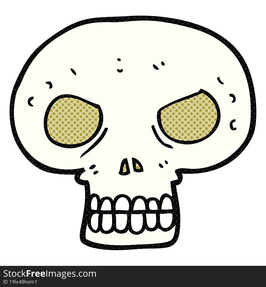 freehand drawn cartoon skull