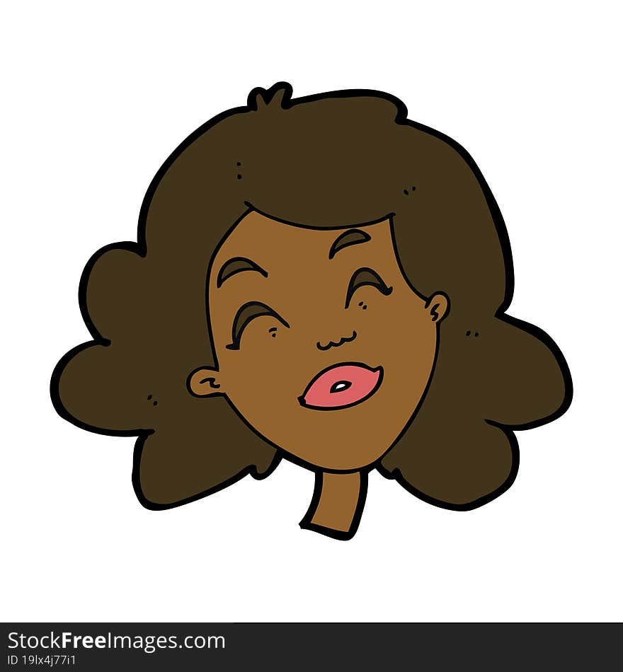 Cartoon Happy Female Face