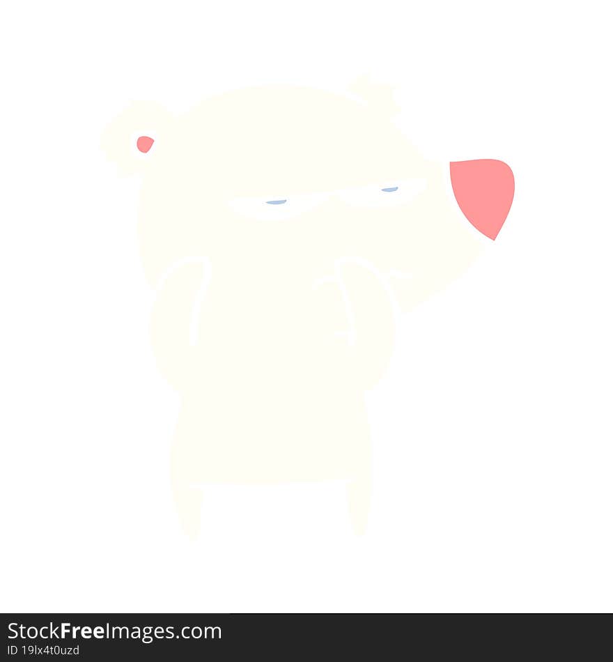 angry bear polar flat color style cartoon