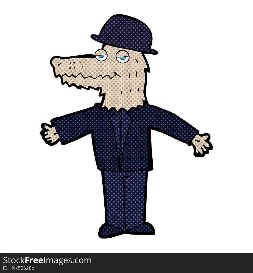 cartoon werewolf wearing hat