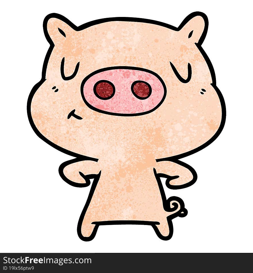 cartoon content pig. cartoon content pig