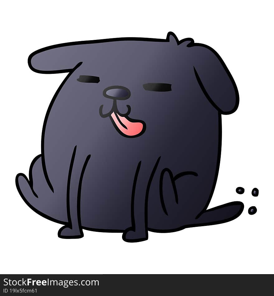 gradient cartoon kawaii of a cute dog